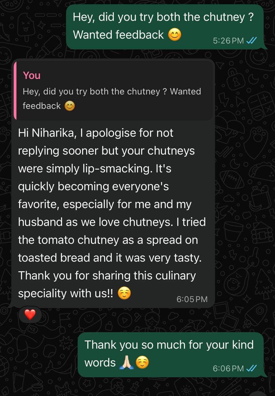 Customer feedback screenshot 1